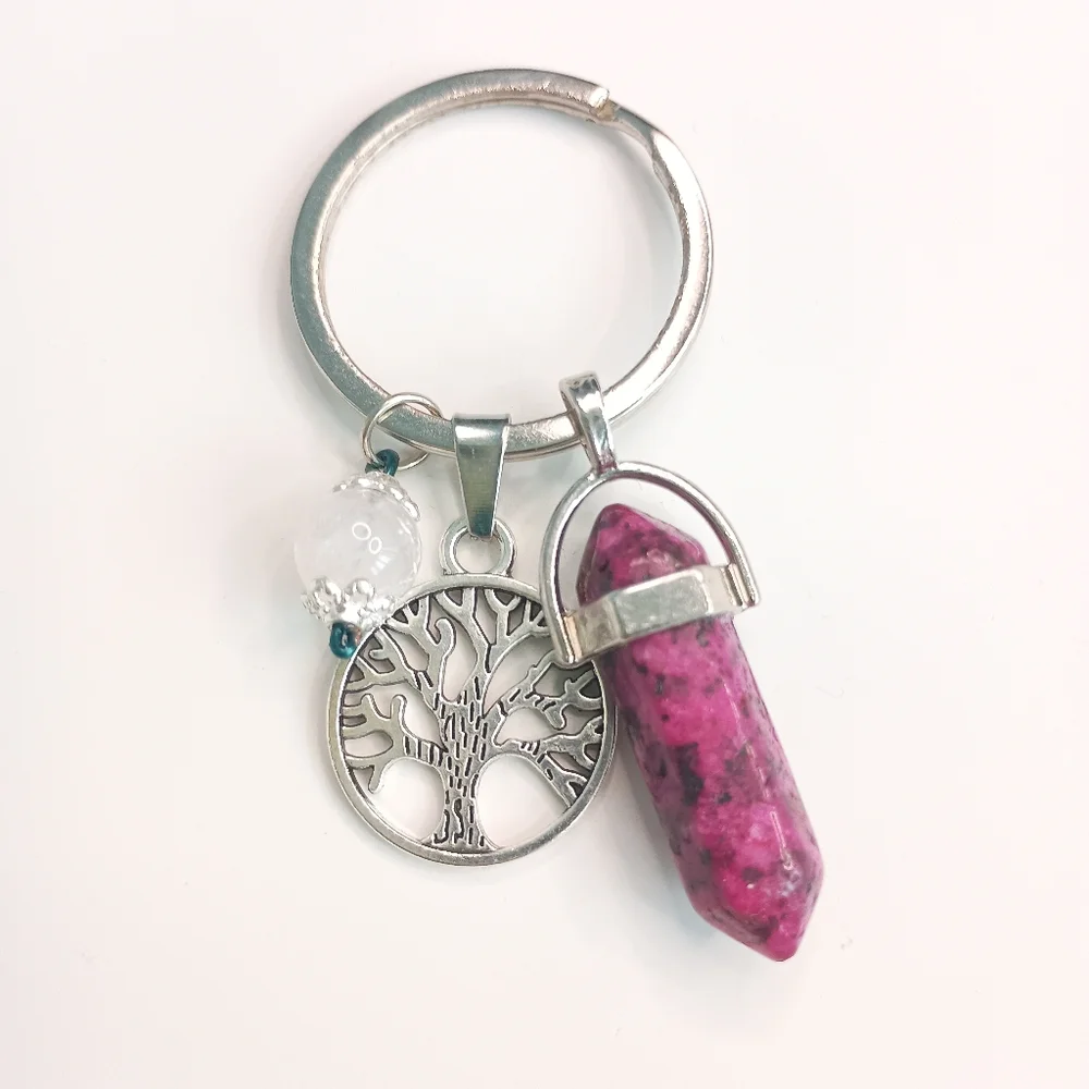 🎉 4 Items/$15 🎉 Point Pendant Keychain with Tree of Life Charm & Accent Bead